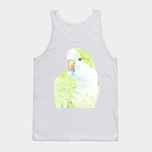 monk quaker green parakeet watercolor portrait Tank Top